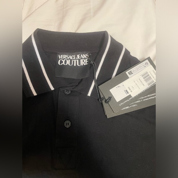 Vercase Jeans Couture black polo shirt size L - Picture 2 of 3